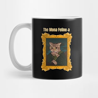 Kawaii Cat Famous Cat Art The Mona Feline-a Mug